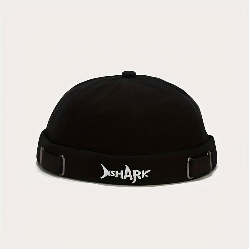 Shark Embroidery Docker Cap Vintage Beanie Lightweight Docker Hats