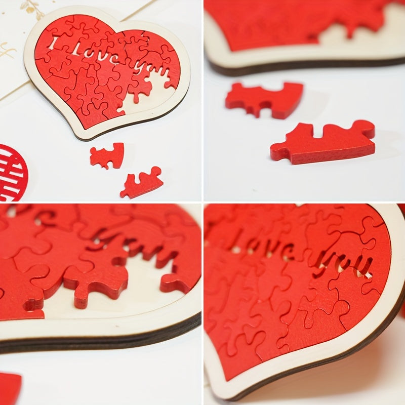 Wooden love puzzle wedding game props trickster groom man Christmas