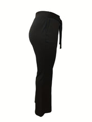  Women's High Rise Wide Leg Trousers With Pockets