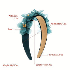 Resin Flower Headband Wide Head Hoop Hair Accessories