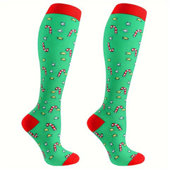6 Pairs Christmas Compression Socks 20-30mmHg for Women & Men