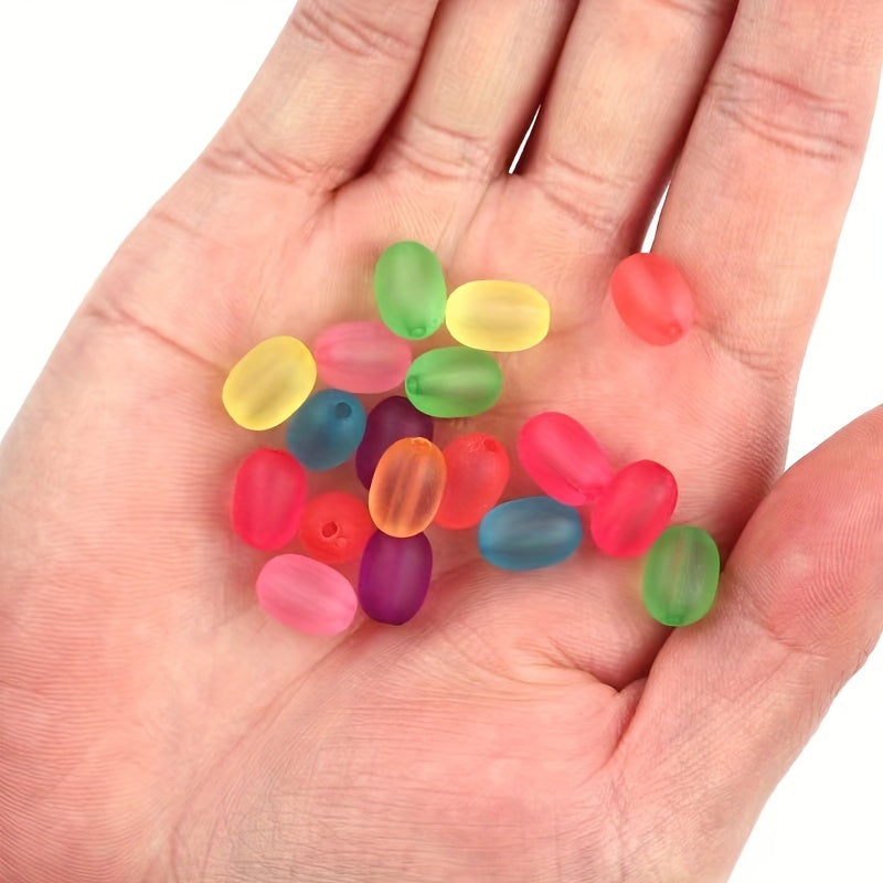 20pcs Frosted Rubber Oval Beads Mixed 10mm DIY Bracelet Necklace