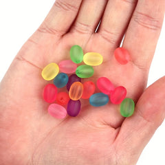 20pcs Frosted Rubber Oval Beads Mixed 10mm DIY Bracelet Necklace