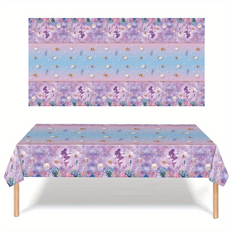 Mermaid Party Supplies Pink & Purple Tableware Set for Kids' Birthdays