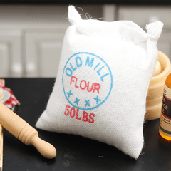 1:12 Scale Flour Bag & Rolling Pin Model Dollhouse Kitchen Decor