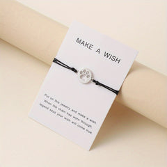 Dog Paw Love Braided Knot Bracelet for Hand Decoration Gift