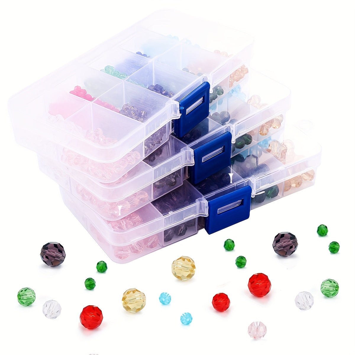10 Glass Ball Beads Transparent Earth Beads Crystal Loose Beads