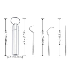 Stainless Steel Toothpick & Floss Set for Home & Travel