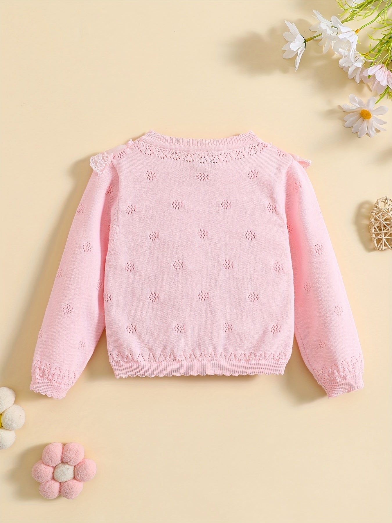 Girls Cartoon Graphic Sweater Coat Long Sleeve Knitted Top