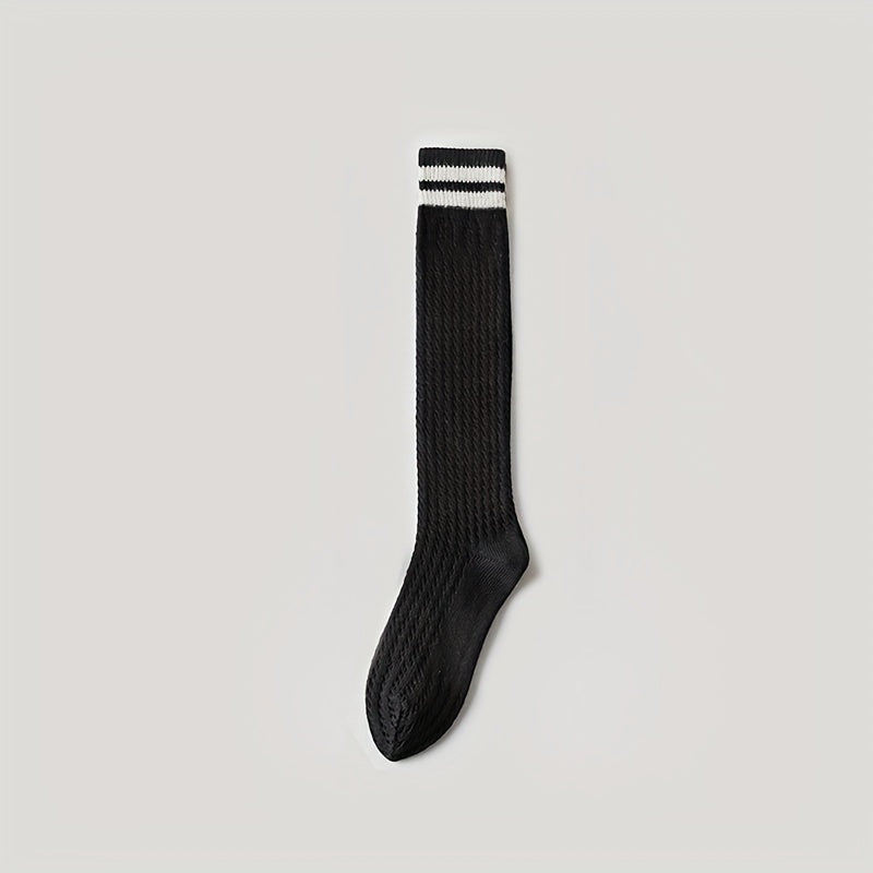 Striped Calf Socks Knee High Women's Stockings