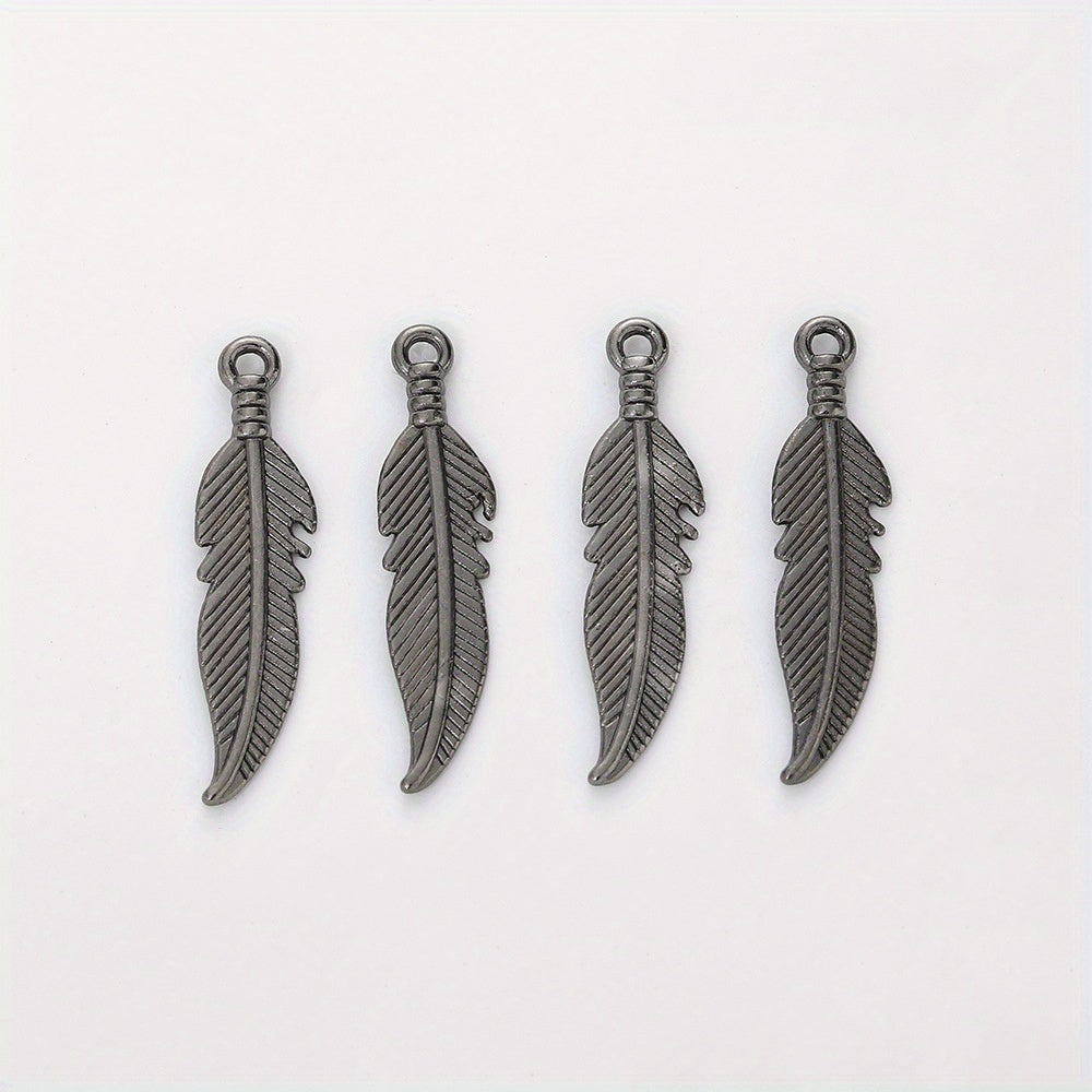 30pcs Alloy Feather Charms Pendants for DIY Jewelry Making Bracelet Necklace