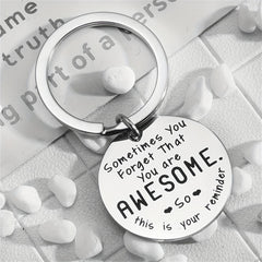 Motivational Keychain Gift with 'You Are Awesome' Message