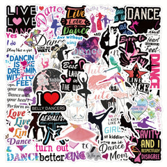 60pcs Cartoon Dance Stickers Dance Party Favors Waterproof Vinyl Stickers