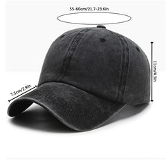Retro Old Baseball Cap Curved Brim Peaked Hat Adjustable Solid Hat