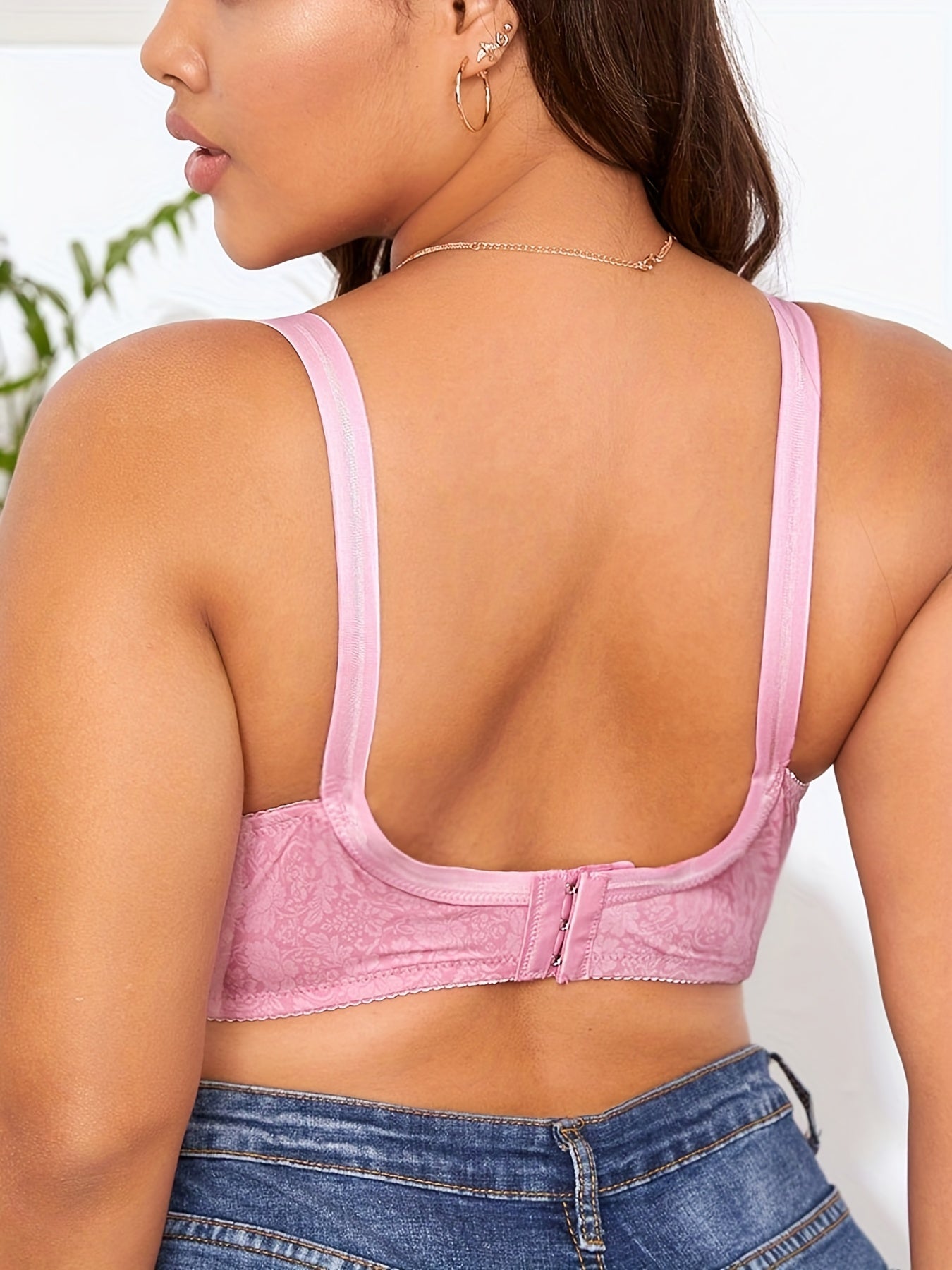  Jacquard Floral Comfort Ultrathin Bra Women's Full Coverage Bralette