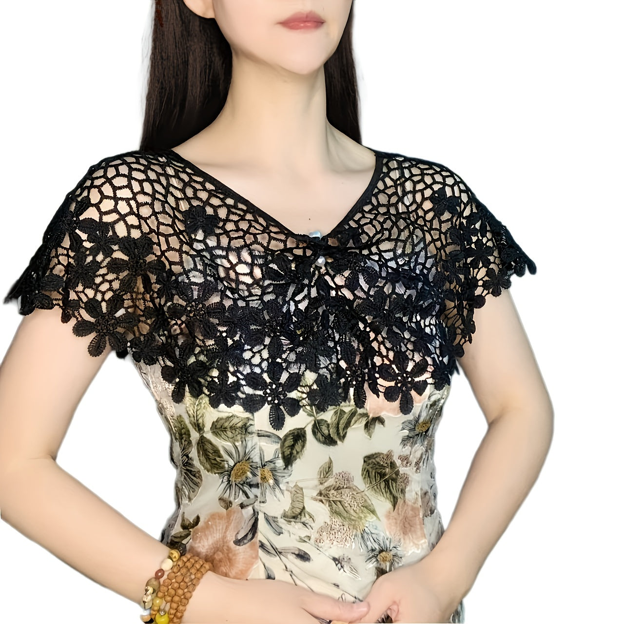 Flower Hollow Out Shawl Solid Breathable Wrap Casual Cape Decorative Shawl