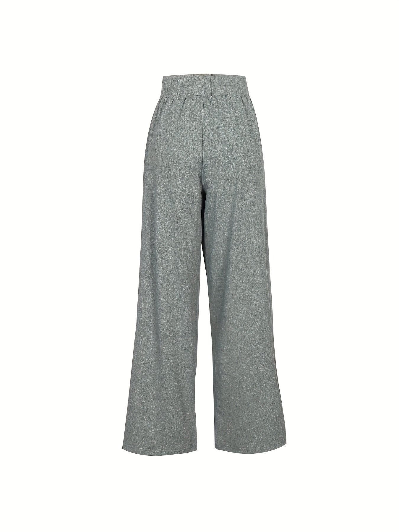  Casual Pants Women's Plus Solid Elastic Drawstring High Rise Trousers