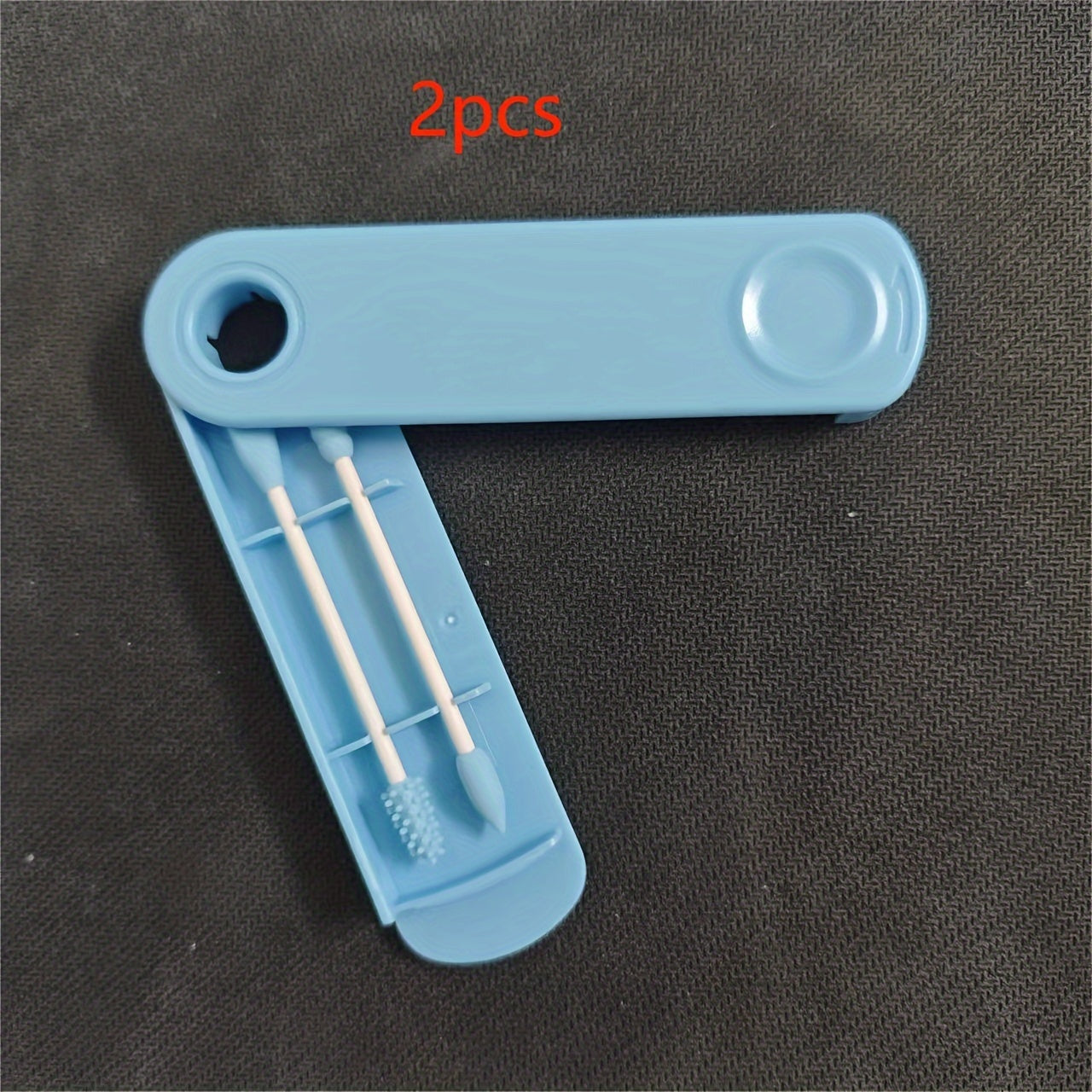 Silicone Cotton Swab Double Tip With Case for Cleaning & Makeup