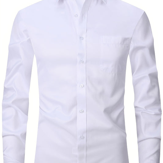 Men's Formal Cotton Button Up Shirt With Chest Pocket