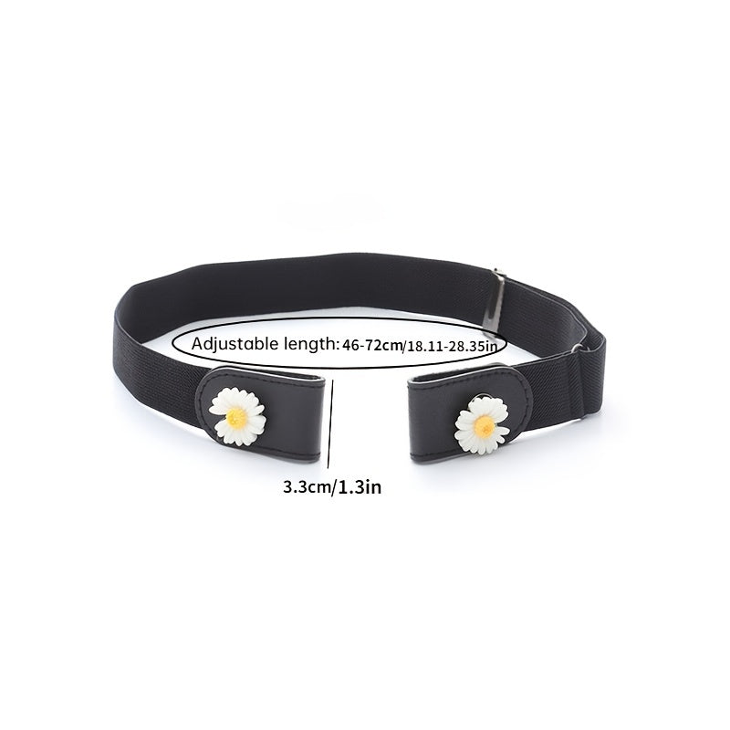 No Buckle Stretch Women's Belt Leather Belt Traceless Stretch Elastic