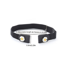 No Buckle Stretch Women's Belt Leather Belt Traceless Stretch Elastic