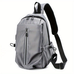 Men's Chest Bag USB Charging Port Outdoor Shoulder Bag