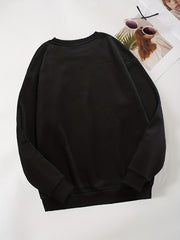 Oversized Crew Neck Long Sleeve Sweatshirt Women's Casual Basic Top