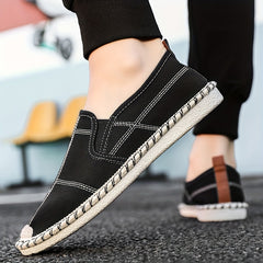Men's Breathable Slip On Canvas Shoes Casual Flats For Walking