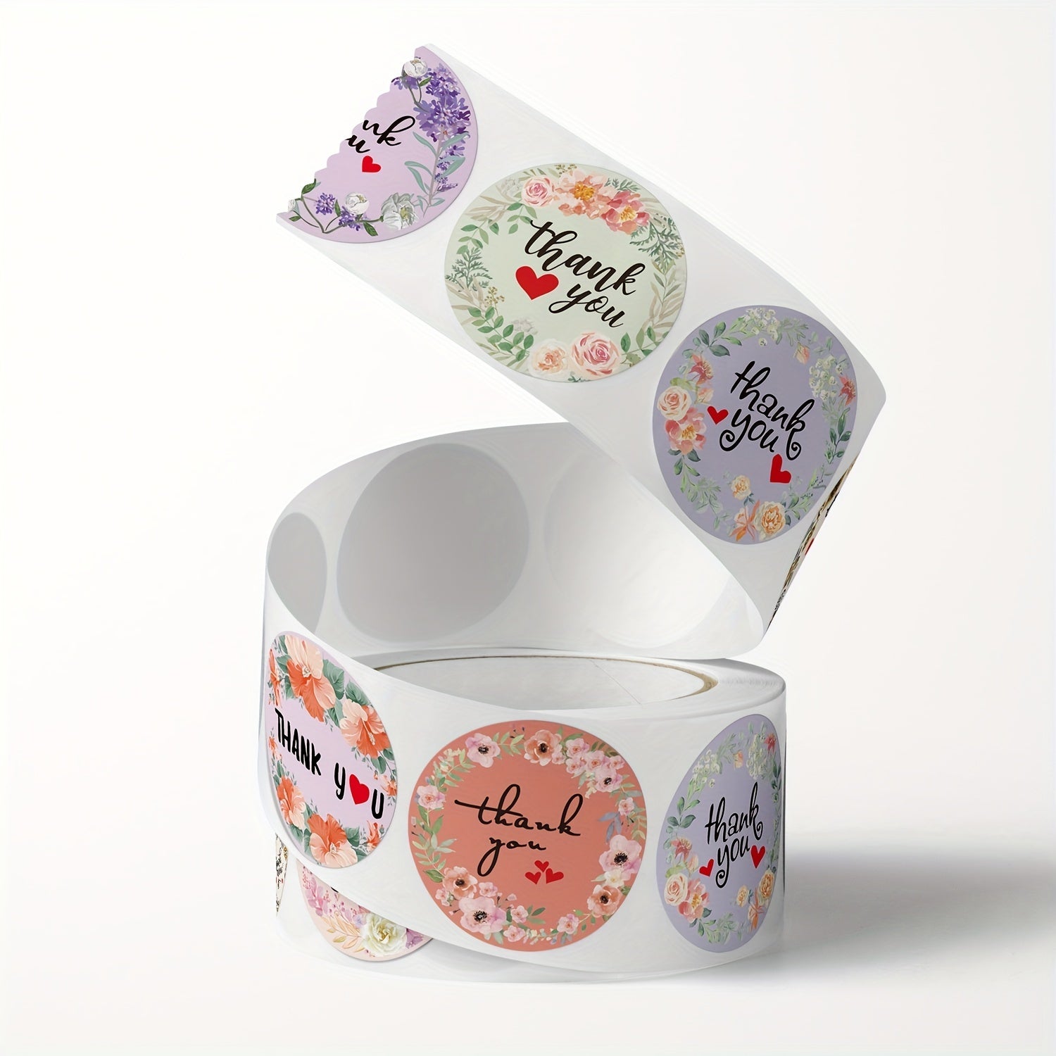 Floral Thank You Stickers, Waterproof, Small Business, Thanksgiving