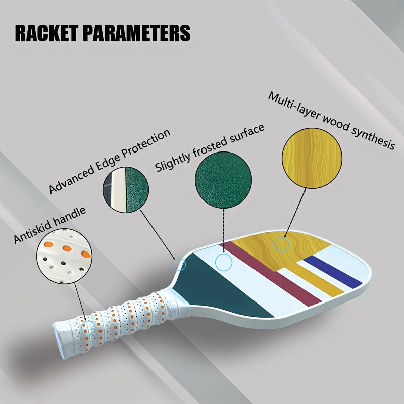 Pickleball Racket Set w/ 4 Rackets, 4 Balls, Handbag & Wipe