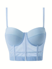 Contrast Mesh Cami Corset Body Shaper Women's Lingerie