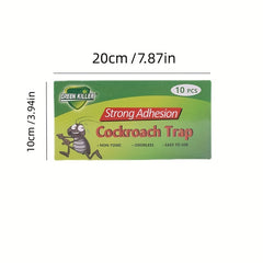 10pcs Cockroach Trap Sticker Bug Sticky Board Pest Control