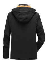 Men's Windproof Waterproof Cargo Jacket Warm Coats Fleece Lined Military Jackets