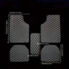 5pcs Universal Waterproof PU Leather Car Floor Mats