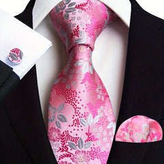 Men's Suit Tie Pocket Handkerchief Cuff Combo Paisley Gentleman Tie