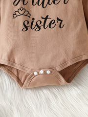 3pc Baby Girl Set: Letter Print Jumpsuit Pants Headband
