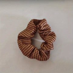 Houndstooth Pattern Scrunchies Hair Tie Large Hair Rope Satin Hair Accessories