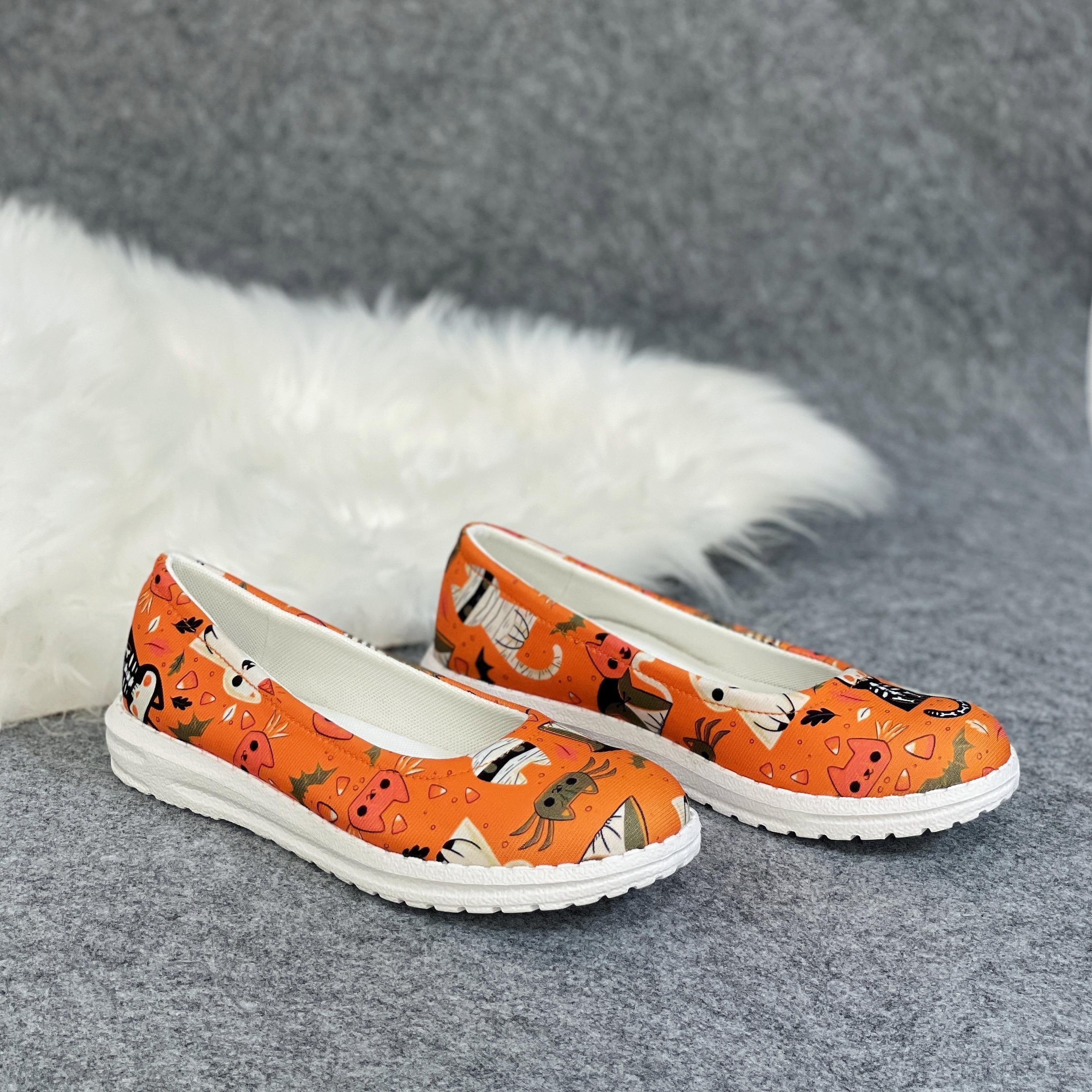 Halloween Colorful Elements Print Casual Walking Shoes