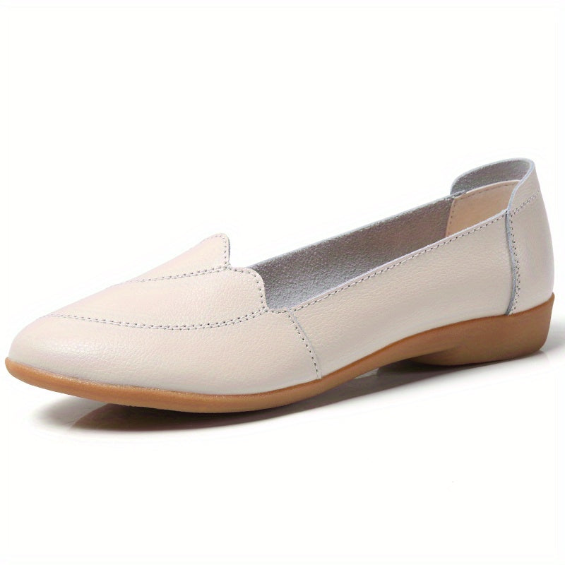 Women's Casual Flat Shoes Soft Faux Leather Comfy Sole Shoes