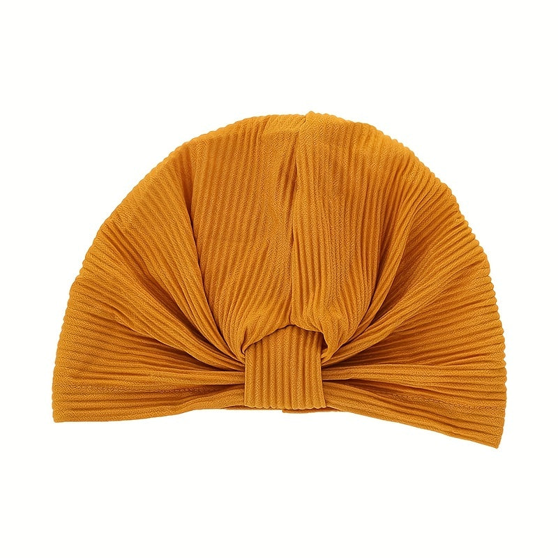 Pleated BowKnot Turban Cap Head Wrap Turmeric Headscarf Chemo Cap