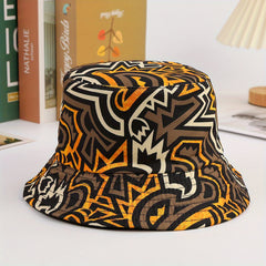 1pc Printed Multicolor Bone Bucket Hat