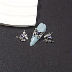 10pcs Halloween Skeleton Rhinestone Nail Charms Set