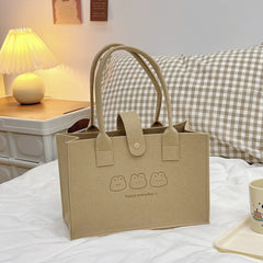 Animal Pattern Tote Bag Felt Handbag Women's Shoulder Bag Work School