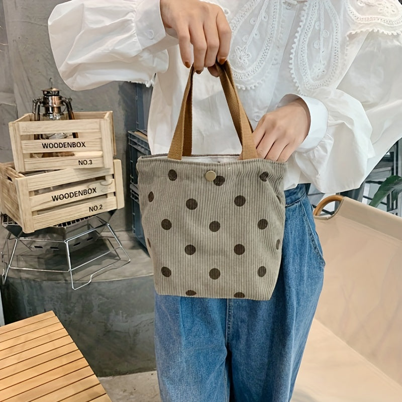 Corduroy Handbag Satchel Bag Lightweight