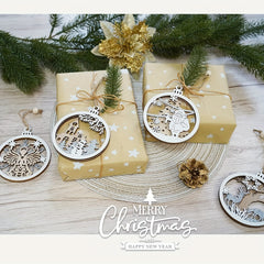 6pcs Winter Wonderland Farmhouse Christmas Tree Ornaments