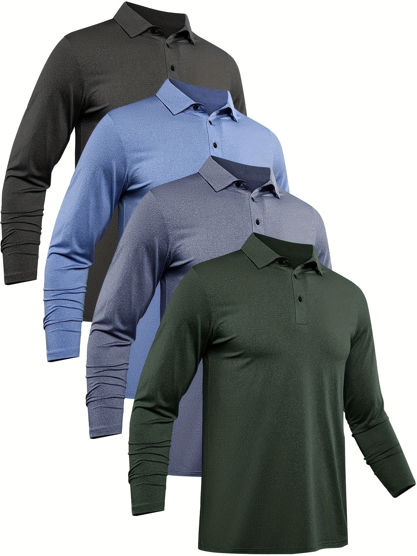 Mens Casual Long Sleeve Golf Tennis Shirt Quick Dry Equestrian Clothing