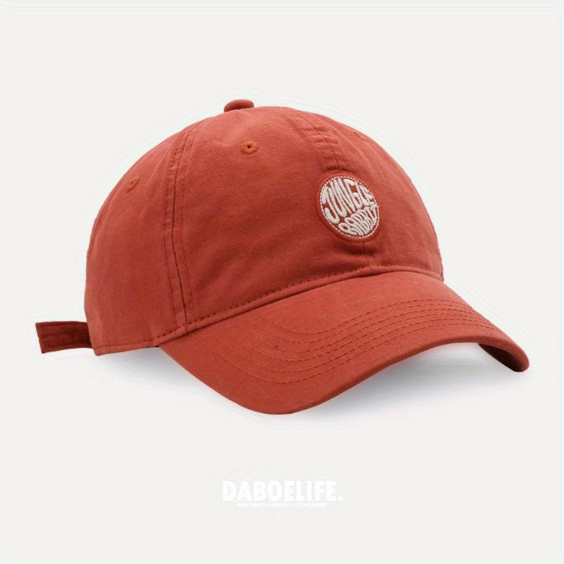 Embroidered Round Label Couple Daily Duck Tongue Cap Sunshade Baseball Soft Top