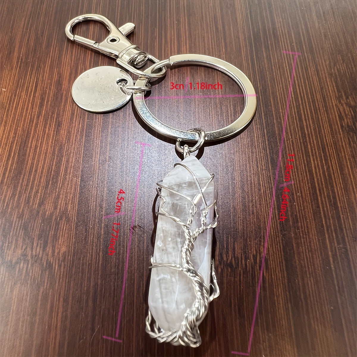 Tree Of Life Crystal Keychain Healing Stone Pendant Creative Gift