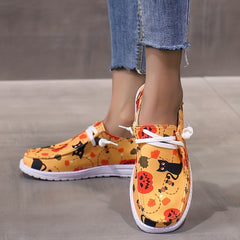 Halloween Print Flat Lightweight Skate Shoes