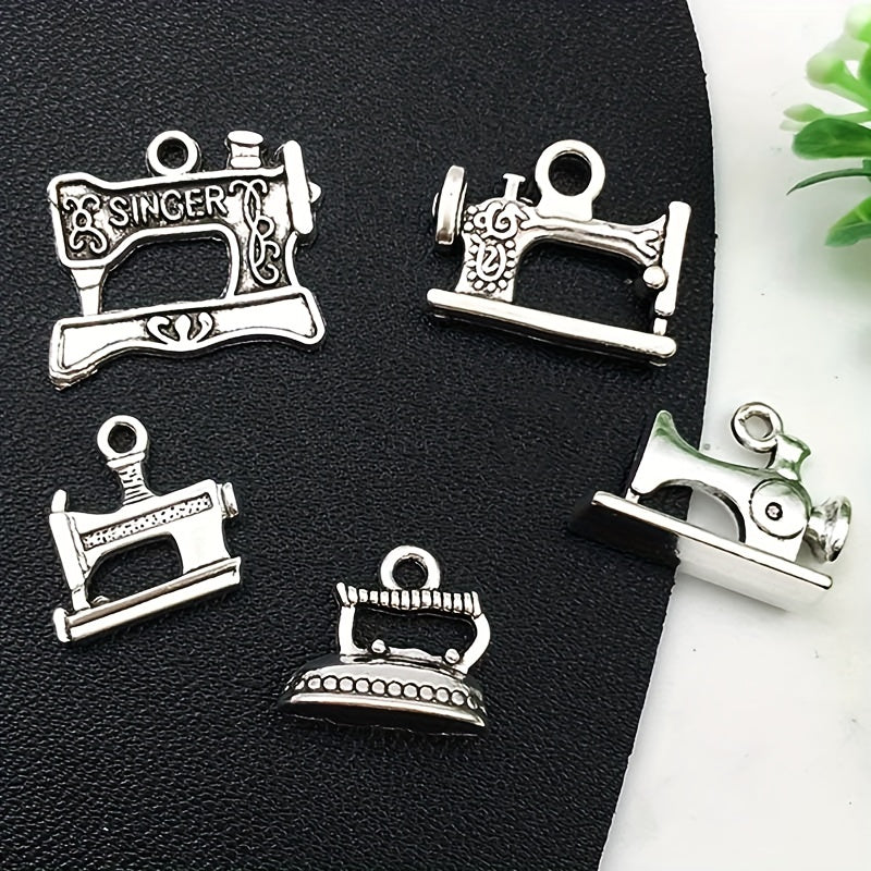 21 PCS Antique Silvery Sewing Machine Series Pendants for DIY Jewelry